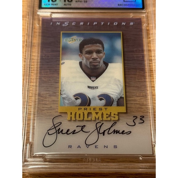 Priest Holmes 1999 Score Inscriptions Auto Card PH-33 Arena Club 10 Gem Mint - Picture 2 of 5